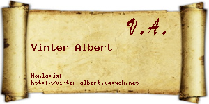 Vinter Albert névjegykártya