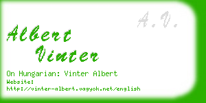 albert vinter business card